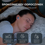 Woman sleeping with blue silicone earplugs